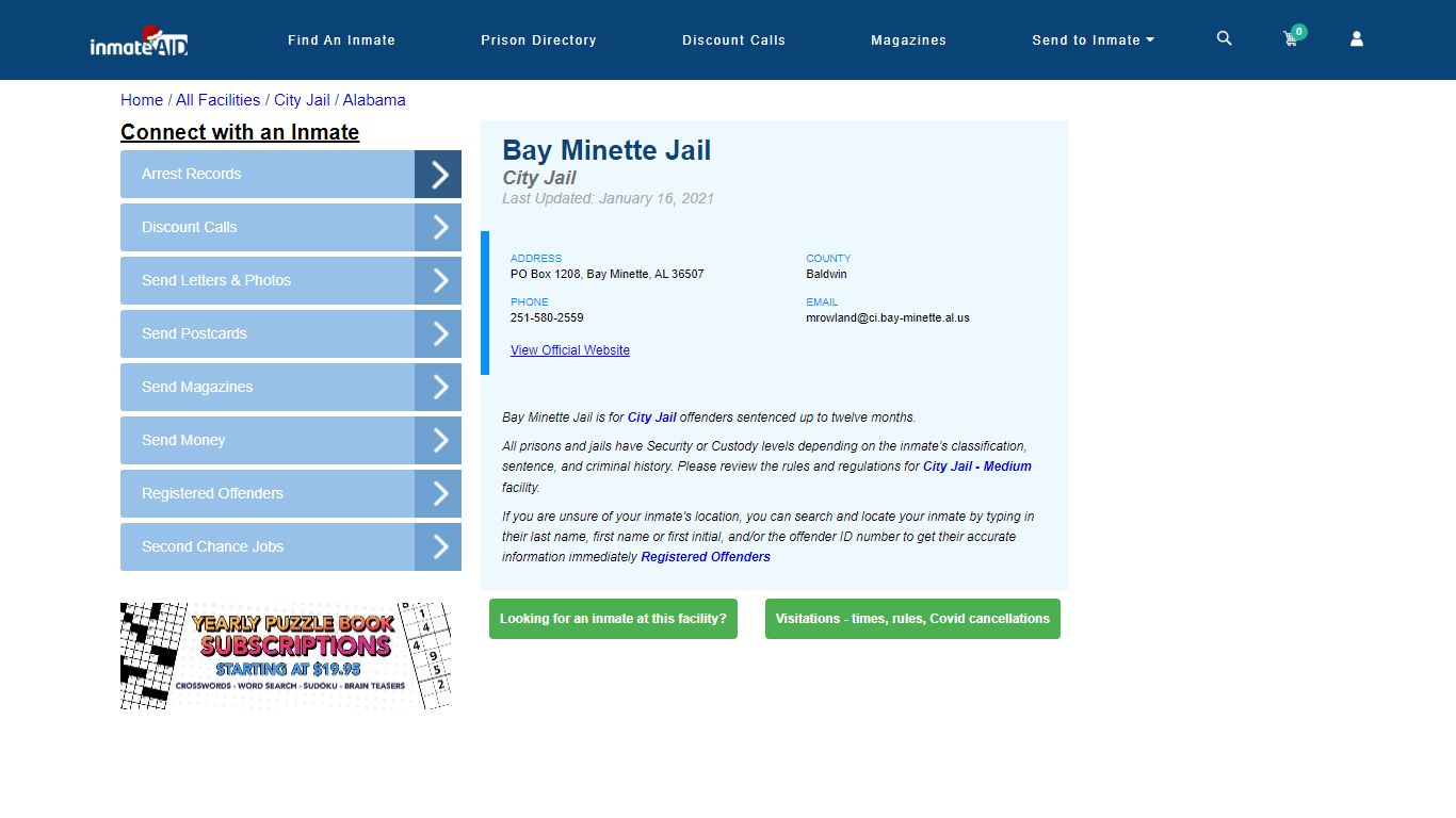 Bay Minette Jail | Inmate Locator
