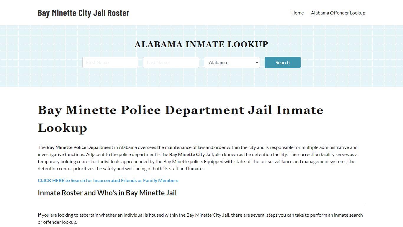 Bay Minette Police Department & City Jail, AL Inmate Roster, Arrests ...